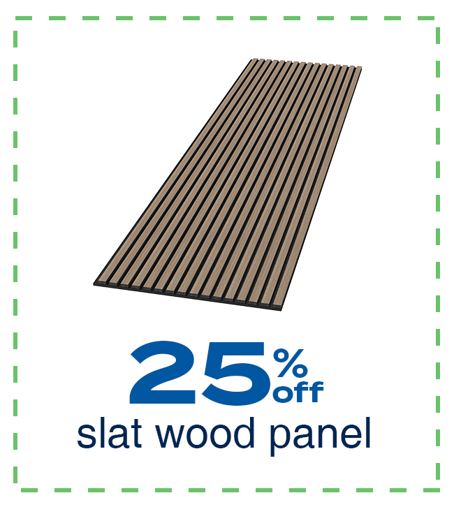 25% off wood panel